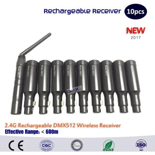 DHL Free shipping 2.4G ISM DMX512 Wireless Female Male 3Pin XLR Transmit Receiver Device for LED Lighting Stage Moving PAR Par