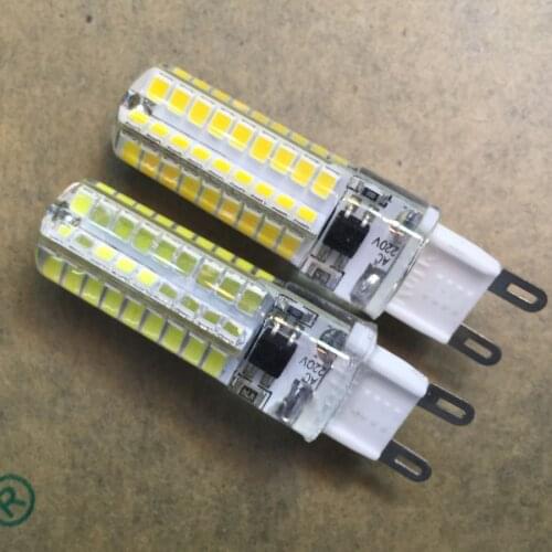 Dimmable G9 72 LED Lamp 10W 220V SMD 2835 Silicone Crystal Corn Bulb Spot Light Chandelier Tube Refrigerator Home Lighting 5pcs