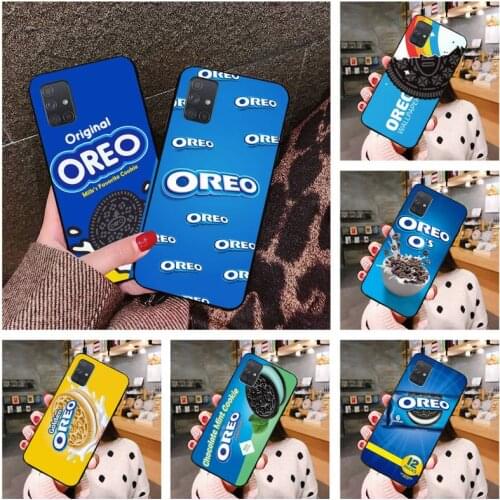 Design-Oreo Milk Cookie Phone Case For Samsung Galaxy A52 A21S A02S A12 A31 A81 A10 A30 A40 A50 A70 A80 A71 A51 5G