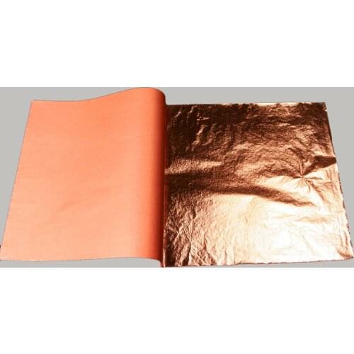 Two Booklets of 50 sheets Leaf Size 14x14 cm Craft Paper Gold Leaf Decoration Genuine Broze Leaf Copper Leaf for Gilding