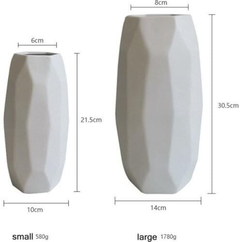 Nordic Style Geometric Ceramic Vase Room Decorations Indoor Insert Flower Pot Arrangement Dining Home Table Decor