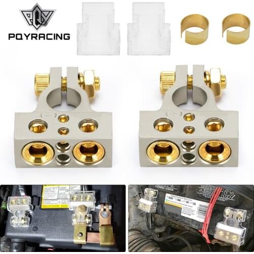 Car Battery Terminal Clamp w/ 2Shim +/- Positive & Negative 0/2/4/8/10 GA Gauge Battery Terminal Connectors AWG Auto Marine