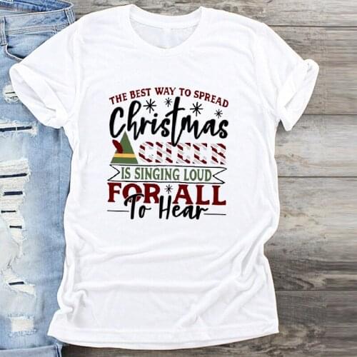 Fashion Women T-Shirt Cute Girl Love Tree Merry Tee Christmas Tumblr Graphic Tee Female Tees Camisa Print T-shirts