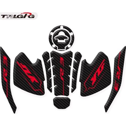 5D carbon fiber tank gas cap filling pad cover fish bone sticker decals for YAMAHA YZFR3 YZF-R3 YZF R3 2019 2020 2021