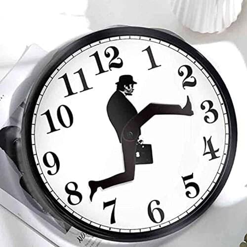 British Comedy Inspired Ministry Of Silly Walk Wall Clock Comedian Home Decor Novelty Wall Watch Funny Walking Silent Mute Clock