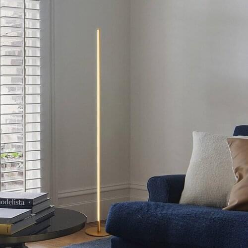 Nordic Black/White Simple Floor Lamp Aluminum Standing Lamp Length Floor Light Foyer Living Room Lamp Stand LED Fixtures