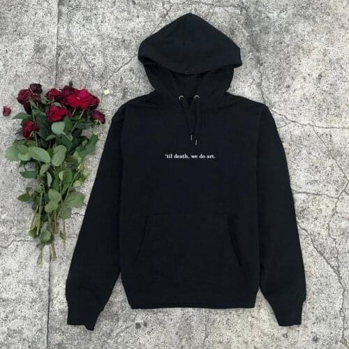 Skuggnas New Arrival Til Death We do Art Hoodie Aesthetic Clothing Art Hoodie Grunge Hoodies Long Sleeve Fashion Art Tops