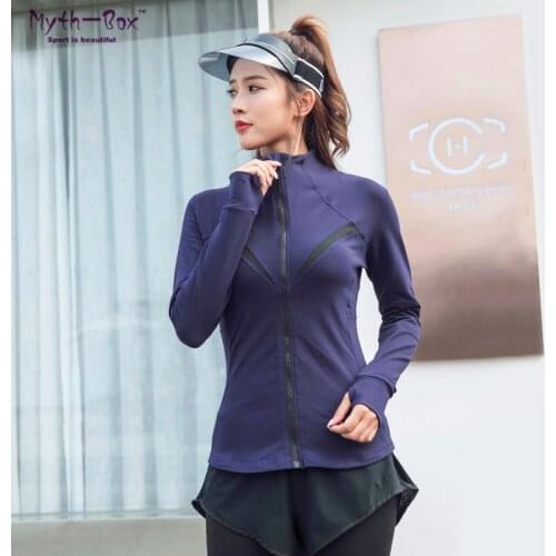 Autumn Winter Womens Sport Jackets Gym Fitness Clothes Yoga Coat Zipper Running Jacket Slim Sportwear Breathable Cycling Tops
