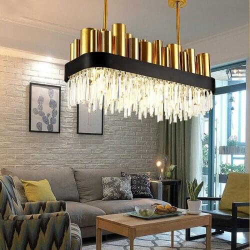 Dining Room Oval Steel Led Pendant Light Modern Lustre Crystal Metal Led Pendant Lamp Luxurious Hanging Lamp Lustre Suspend Lamp