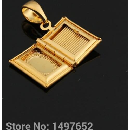 Adixyn New Fashion Jewelry18K Gold Color Choker Pendant Necklace Allah Book Locket Pendants Men Women Free Shipping