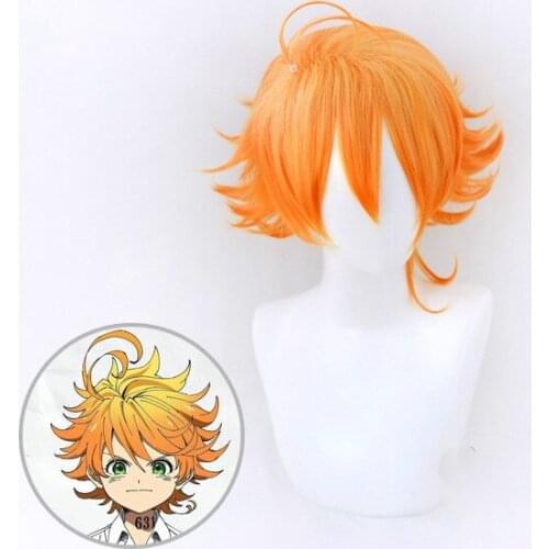 Anime Yakusoku no Neverland The Promised Neverland Emma Cosplay Wig Orange Heat Resistant Synthetic Hair Wigs + Free Wig Cap