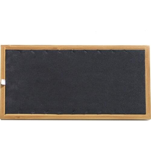 Bamboo Wood Stand Storage Tray, Jewelry Display Props Jewelry Tray Gray