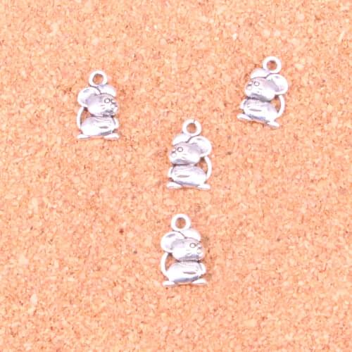 115 pcs Charms zodiac mouse,Antique Making pendant fit,Vintage Tibetan Silver,jewelry DIY bracelet necklace 15*9mm