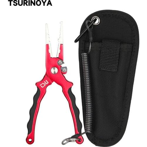 TSURINOYA Multifunctional Aluminum Fishing Pliers AP-170 Tungsten Steel Alloy Cutting Edge Anti-Skid Lure Tool Hook Remover