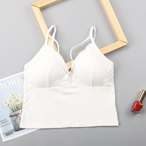 Thread Cotton Sexy Anti-light Cross Strap Lace Stitching Beauty Back Camisole Dropshipping