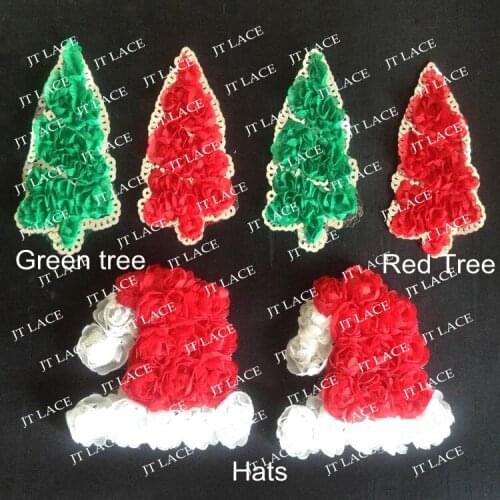 Chiffon Christmas Santa Hats,Chiffon Christmas tree -120pcs(40pcs/color)----3colors by Fedex