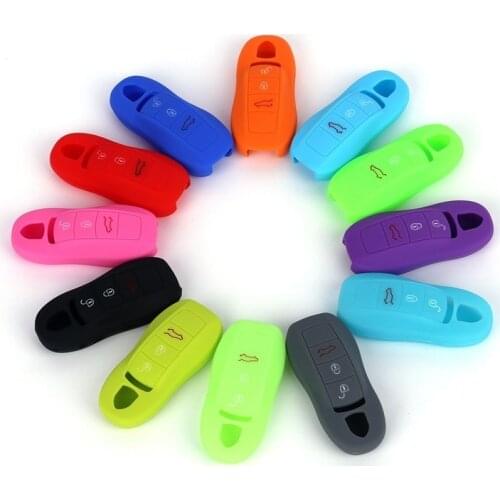 Silicone Car Key Case Cover Shell Set Holder Protector for Porsche Cayenne Boxster 986 987 Panamera Macan Cayman 911 Key Fob