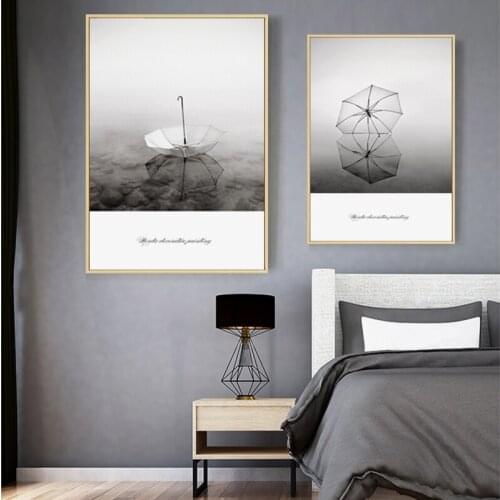 Nordic Decoration Umbrella Wall Art Poster Modern Minimalist Canvas Painting Black White Print Decorative Picture for LivingRoom