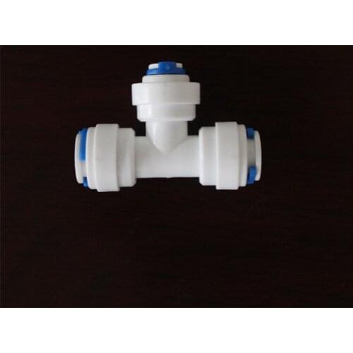 3/8" OD Tube 1/4" OD Tube 3/8" OD Tube Qucik Connection Tee Type RO Water Connector Reverse Osmosis Aquarium System Pipe Fitting
