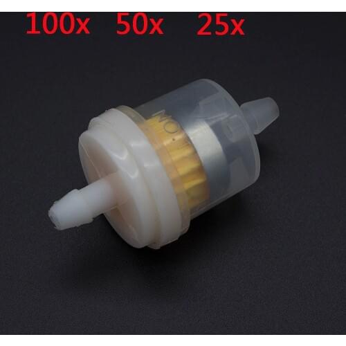 25/50/100 PCS Universal Fuel Filter 5mm Oil Filter Petrol Gas Gasoline Liquid Fuel For Scooter Motorcycle Dirt Bike ATV Go Kart