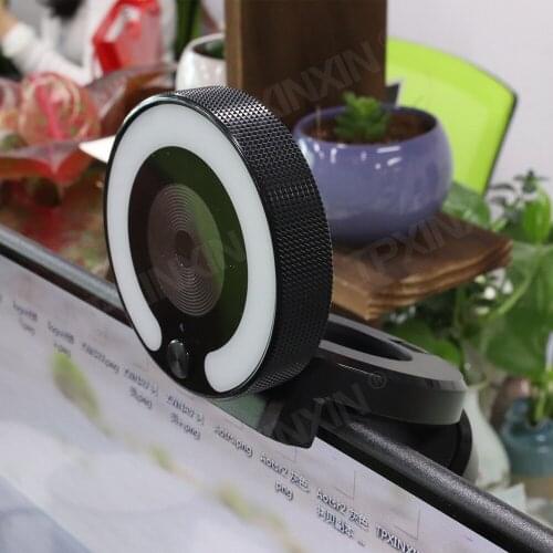 Web Camera Auto Focus Ring Beautify Fill-in Lighting Video Webcam HD 1080P Live Broadcast Mic USB 3 Grades Touch Brightness