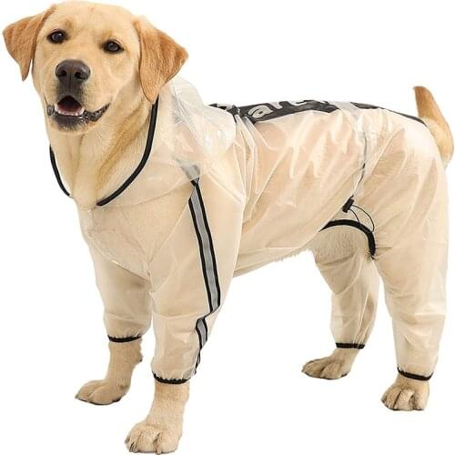 Pet Dog Waterproof Raincoat Jumpsuit Reflective Rain Coat Sunscreen Dog Outdoor Clothes Jacket for Teddy Animals