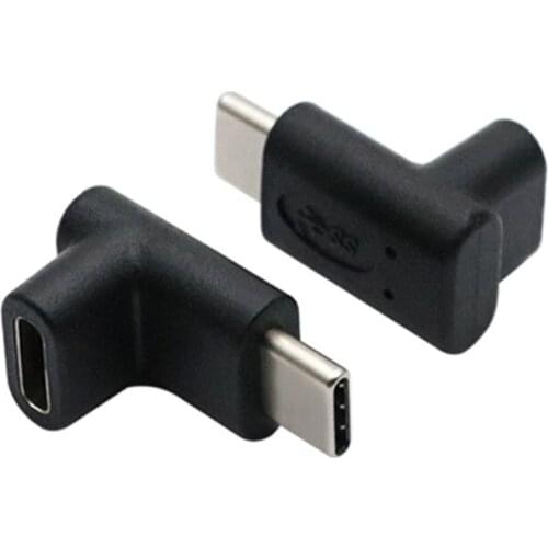 X37A Type C Male to Female Converter USB-C Adapter 90 Degree Right Angle USB 3.1 2Pcs