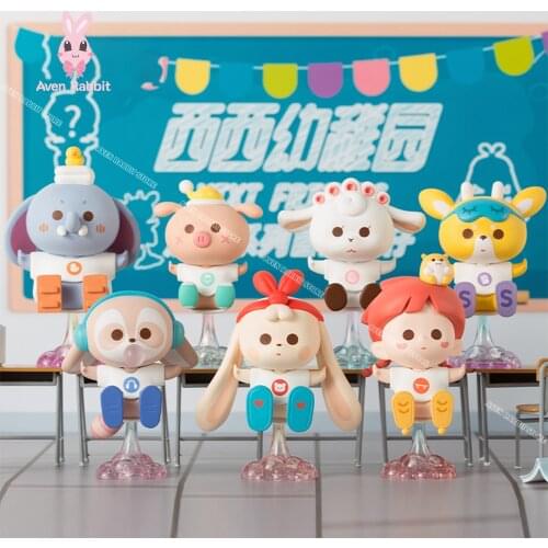 Aven Rabbit Xixi Kindergarten Blind Box Cute Animal Doll Action Toy Figures Mystery Gift Guess Bag Kids Gift Box Free Shipping
