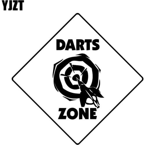 YJZT 15.6CM*15.6CM Darts Crossing Sign Zone Car Sticker Motorcycle Decal Vinyl Black/Silver Nice-quality C31-0496
