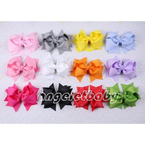 50pcs headwear 4 inch pinwheel hair bows clips grosgrain ribbon Bowknot ponytail holder hair elastic hairpins accessories HD3206