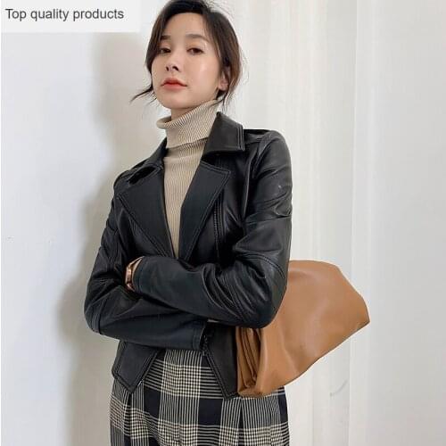 100% Natural Sheepskin Coat Female 2020 Spring Autumn Genuine Leather Jacket Motorcycle Real Leather Jackets for Women YQ402