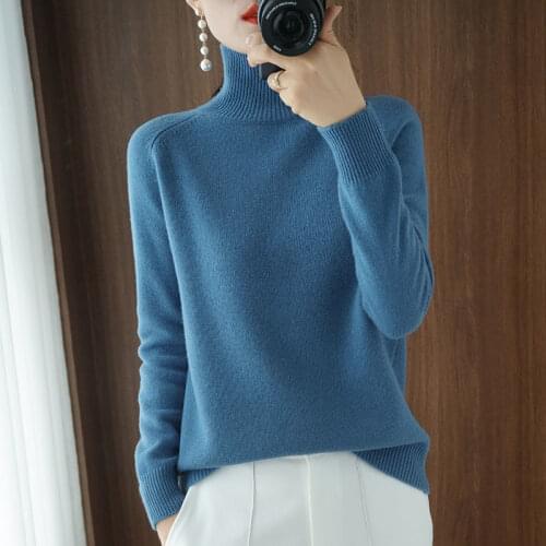 Winter Solid Cashmere Womens Sweaters 2021 New Casual Turtleneck Long Sleeve Knitted Sweater Female Bottoming Pullover Sweaters