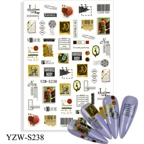 1Pc Spring Water Nail Decal And Sticker Flower Leaf Tree Green Simple Summer DIY Slider For Manicuring Nail Art Watermark