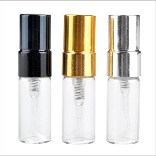 2/2.5/3ml Perfume Sparyer Empty Glass Perfume Bottle Refillable Bottle Aluminum Atomizer Portable Travel Cosmetic Container