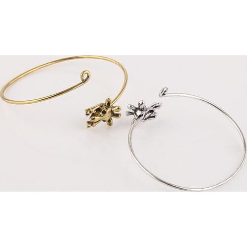 3pcs/Lot New Mix Color Lovely Cattle Head Shaped Bangle Fashion Adjustable Bangles Men And Women Jewelry Free Shipping