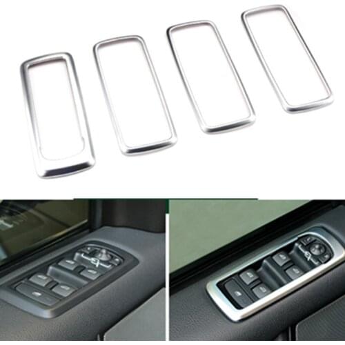 4pcs Chrome Car Door Window Button Panel Cover Decoration For Land Rover Discovery 4 LR 2006-2014 Interior Accessories