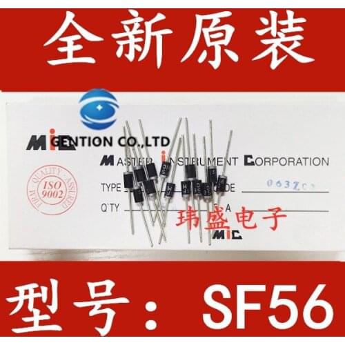 50PCS 5 a 600 v super fast recovery diode SF56 MIC brand braid/bulk in stock 100% new and original