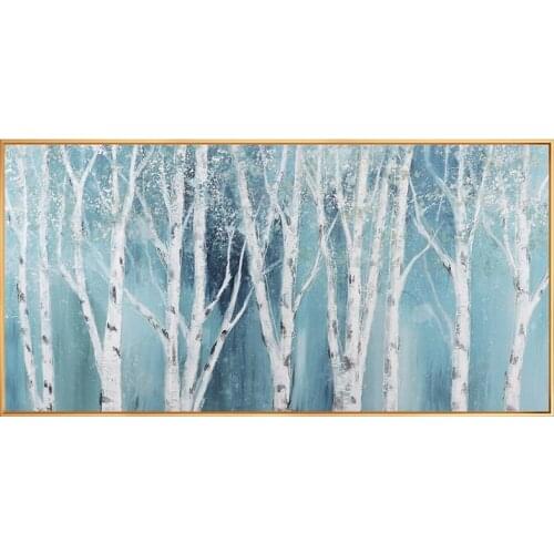 White Birch Horizontal Version Of hand-painted Oil Painting The Living Room Sofa Decorated Bedroom Villa Entrance Hallway Mural