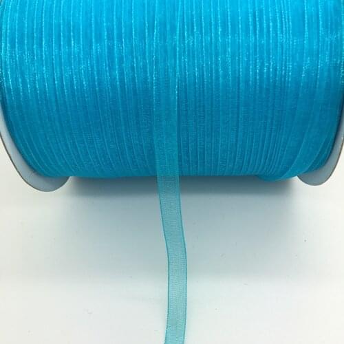 Free Shipping 10yds/lot 1/4" 6mm Lake blue Organza Ribbon Bow Hair Wedding Decoration Lace Crafts