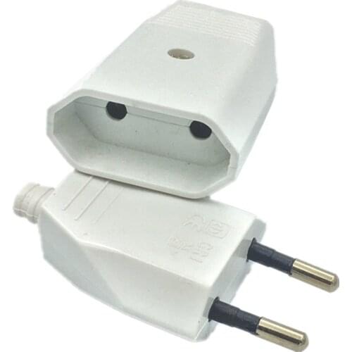 EU European AC Power Connector Plug with Socket Power Cord Convertor 2.5A Electric Rewireable Plug Male Female Adapter