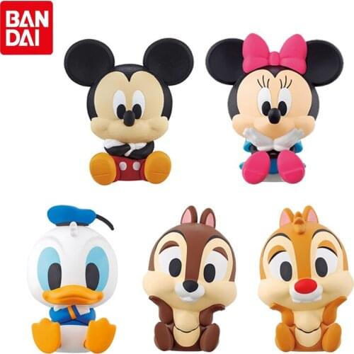 Bandai Genuine Gashapon Disney Character Modeling Clip Mickey Mouse Minnie Mouse Donald Duck Chip Dale Action Figure Gacha Toys