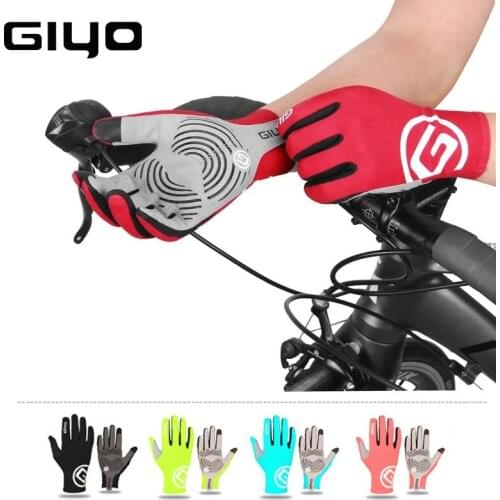 Giyo Wind Breaking Cycling Full Finger Gloves Touch Screen Anti-slip Bicycle Lycra Fabric Mittens Bicicleta Road Bike Long Glove