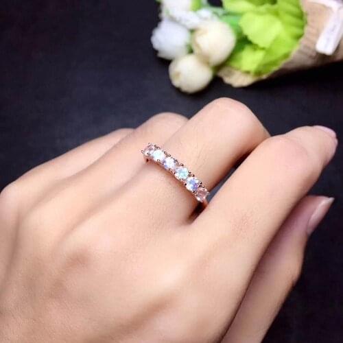 Free shipping Natural Moonstone ring 925 sterling silver Fine jewelry For men or women