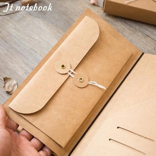 Kraft Paper File Holder For Travel Journal Notebook Accessory Vintage Retro Card Pocket Storage Standard/Pocket/Passport