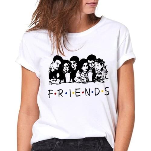 Summer T-shirts 2021 Letter Friends T-shirt friends tv show graphic t shirt Casual Top Female Summer Short Sleeve t-shirt women