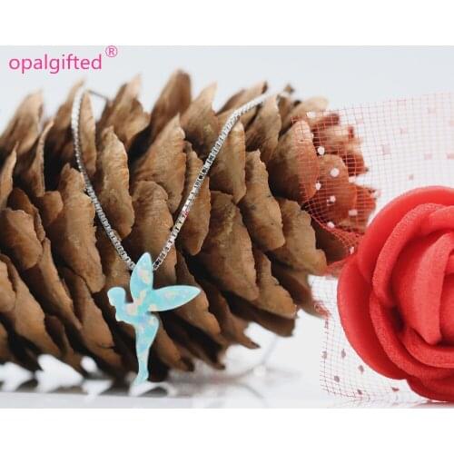 2020 Hot Sale Fancy 10*14.7mm light Green/Mint color Fairy Opal pendant for Festival gift 925 Silver necklace for Women/girls