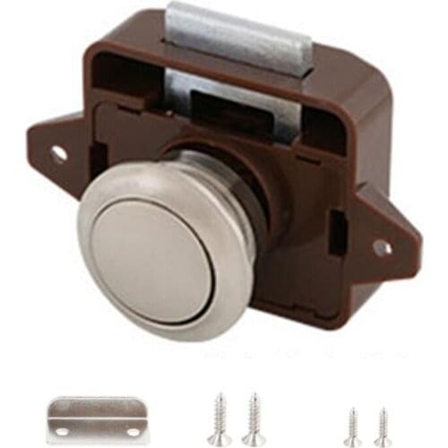 R3MD 15-18mm Thickness Mini Push Button Lock Easy Installation Parts Practical Marine Furniture Lock Replacement