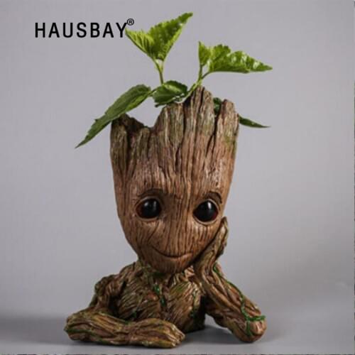 Trendy Culture Galaxy flower Pot Tree Shaped Pen holder Cute Model Toy Best Birthday for children Creative Vase Green Plant Pot