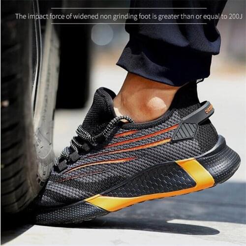 Men Work Safety Shoes Anti-puncture Working Sneakers Male Indestructible Work Shoes Men Boots Lightweight Men Shoes Safety Boots