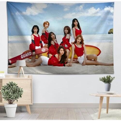 Kpop Star AOA Tapestry Wall Hanging Decor Wall Cloth Tapestries Home Decoration Accessories Psychedelic Carpet Decorative 0519